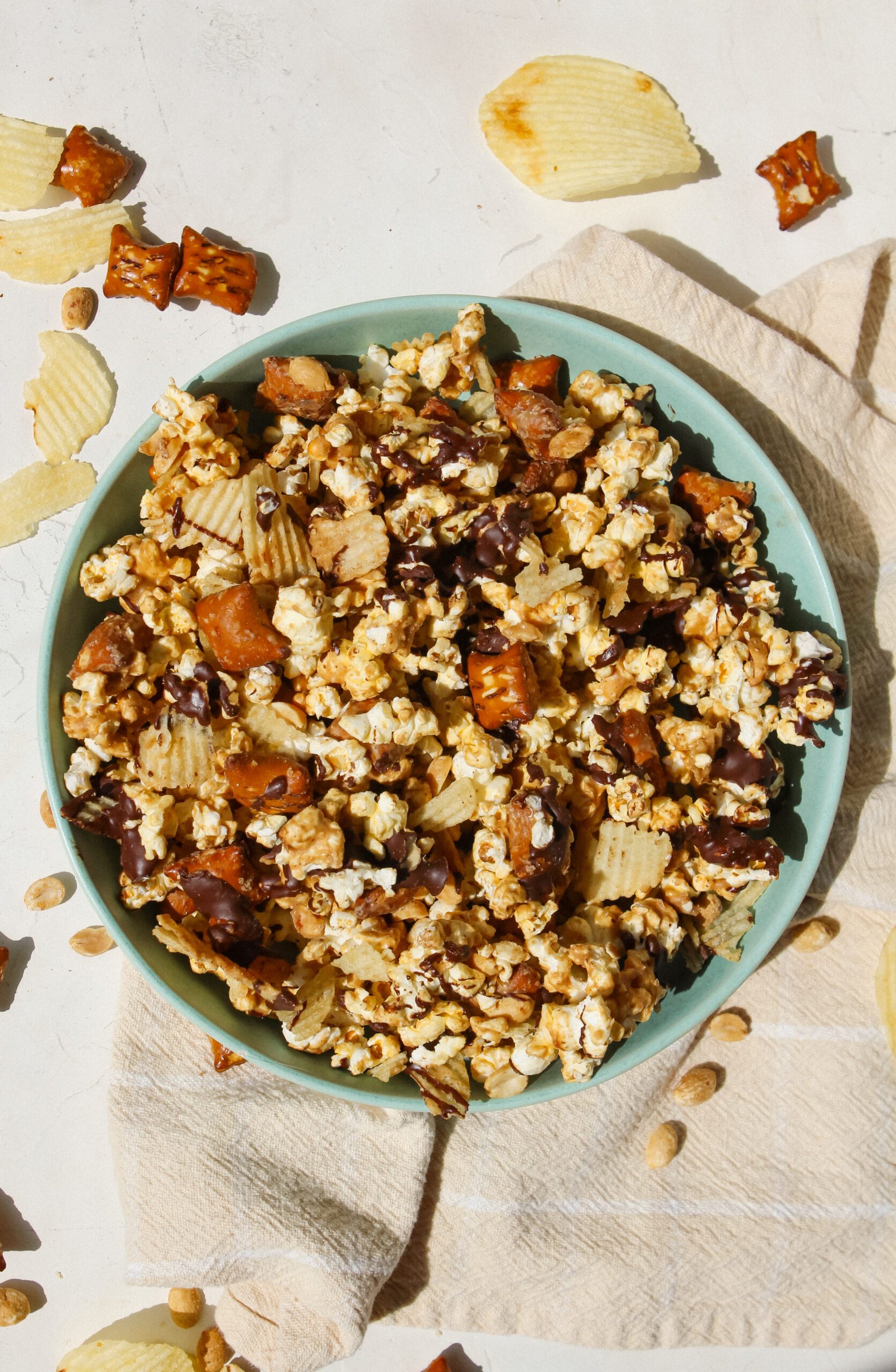 Chocolate Peanut Butter Popcorn Snack Mix