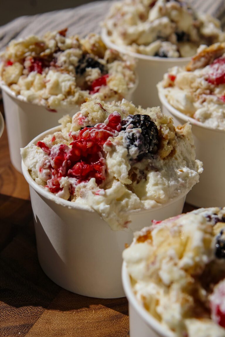mixed berry banana pudding