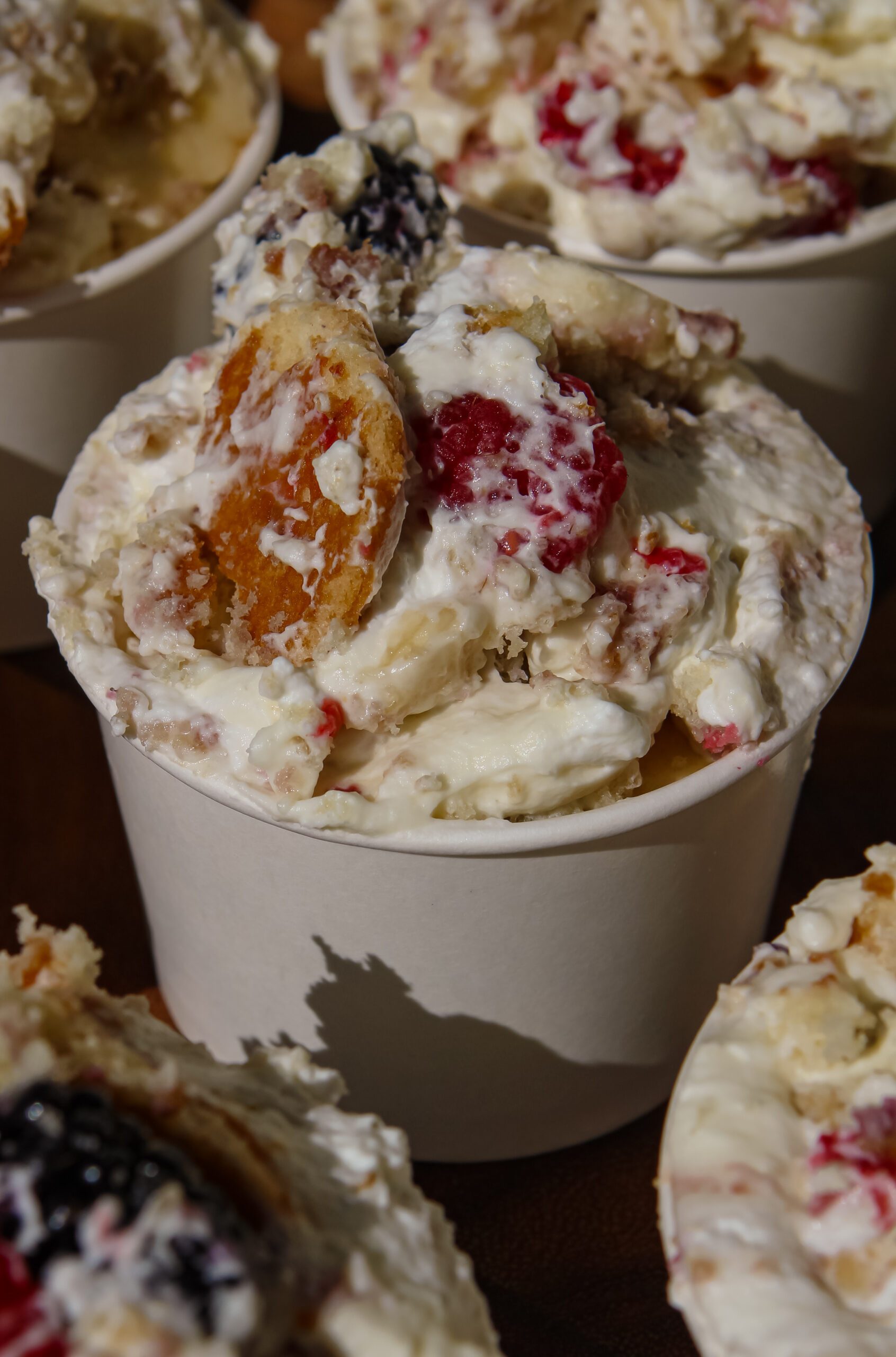 mixed berry banana pudding