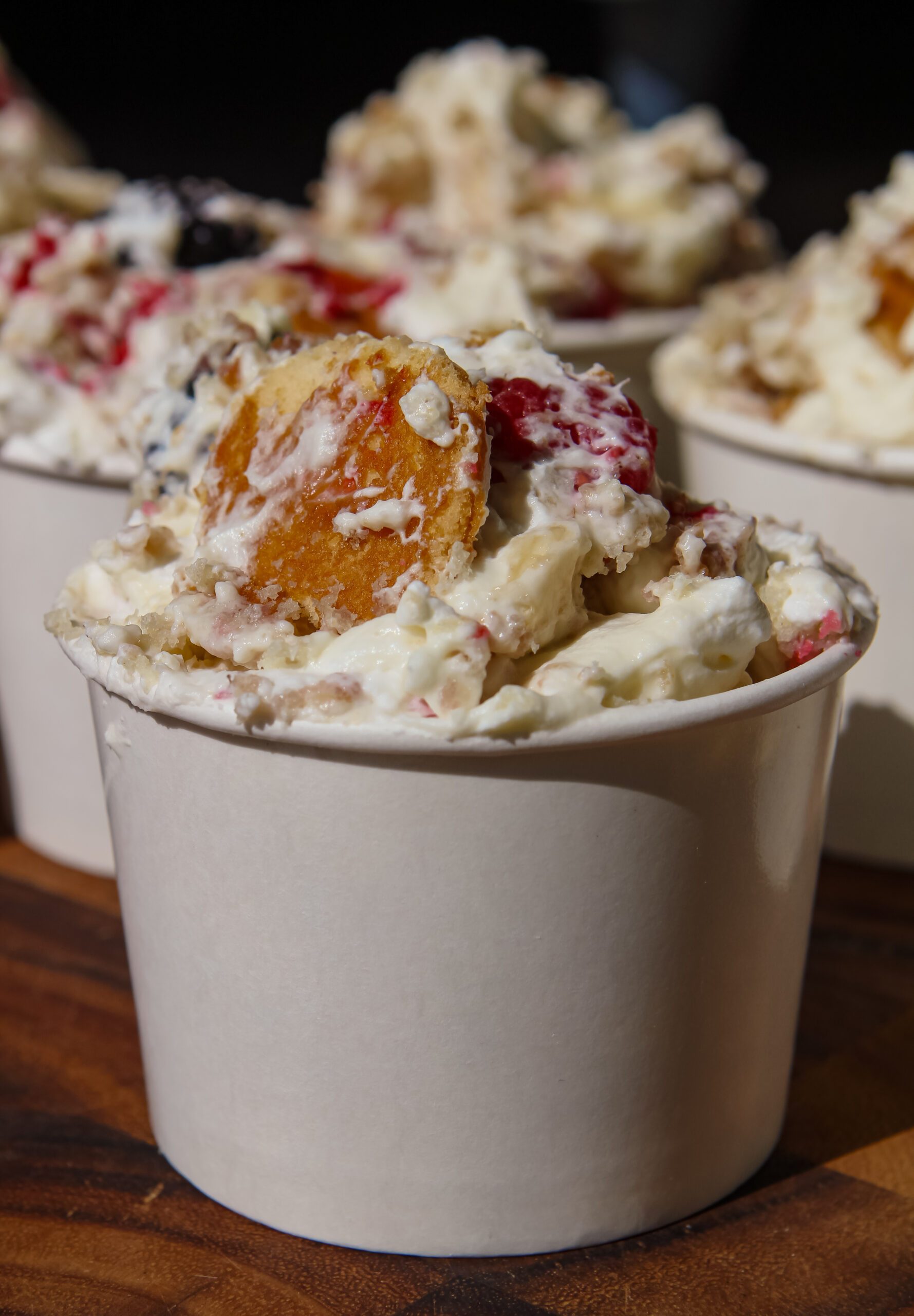 mixed berry banana pudding
