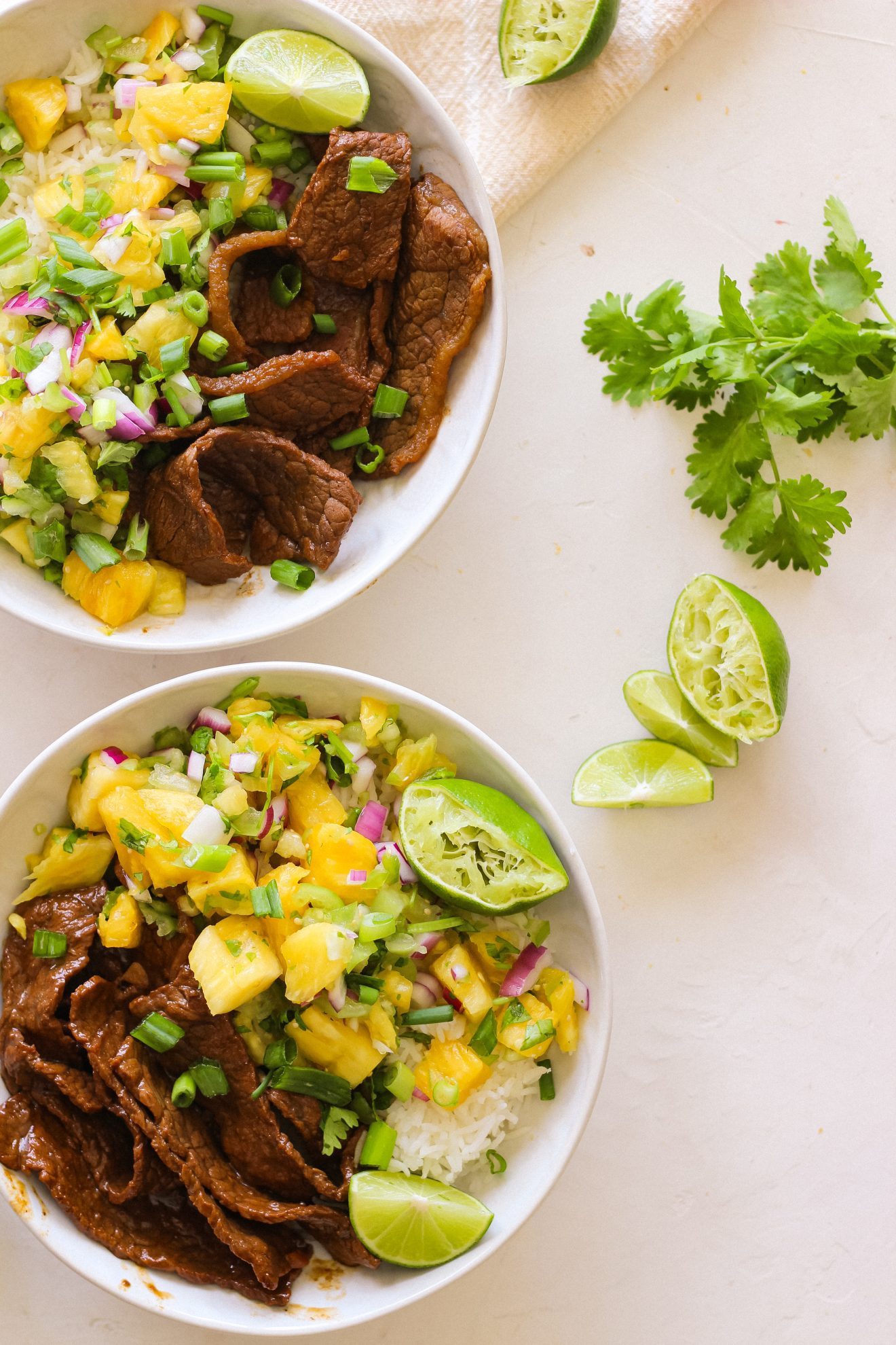 Tropical Pineapple Beef and Rice Bowl