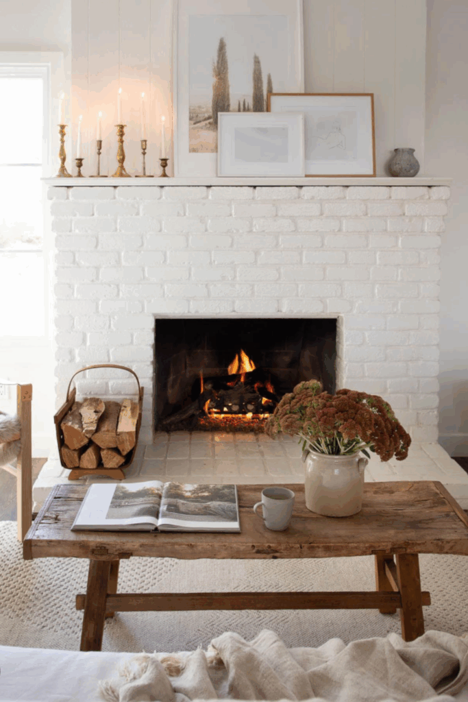 autumn fireplace mantel decor ideas