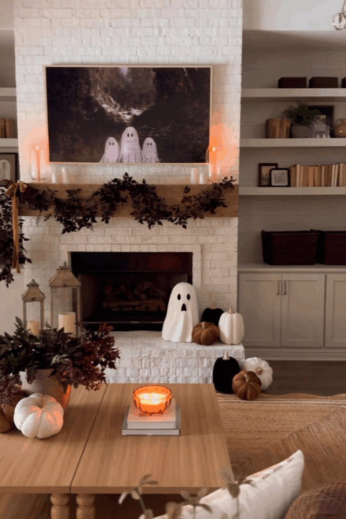 autumn fireplace mantel decor ideas