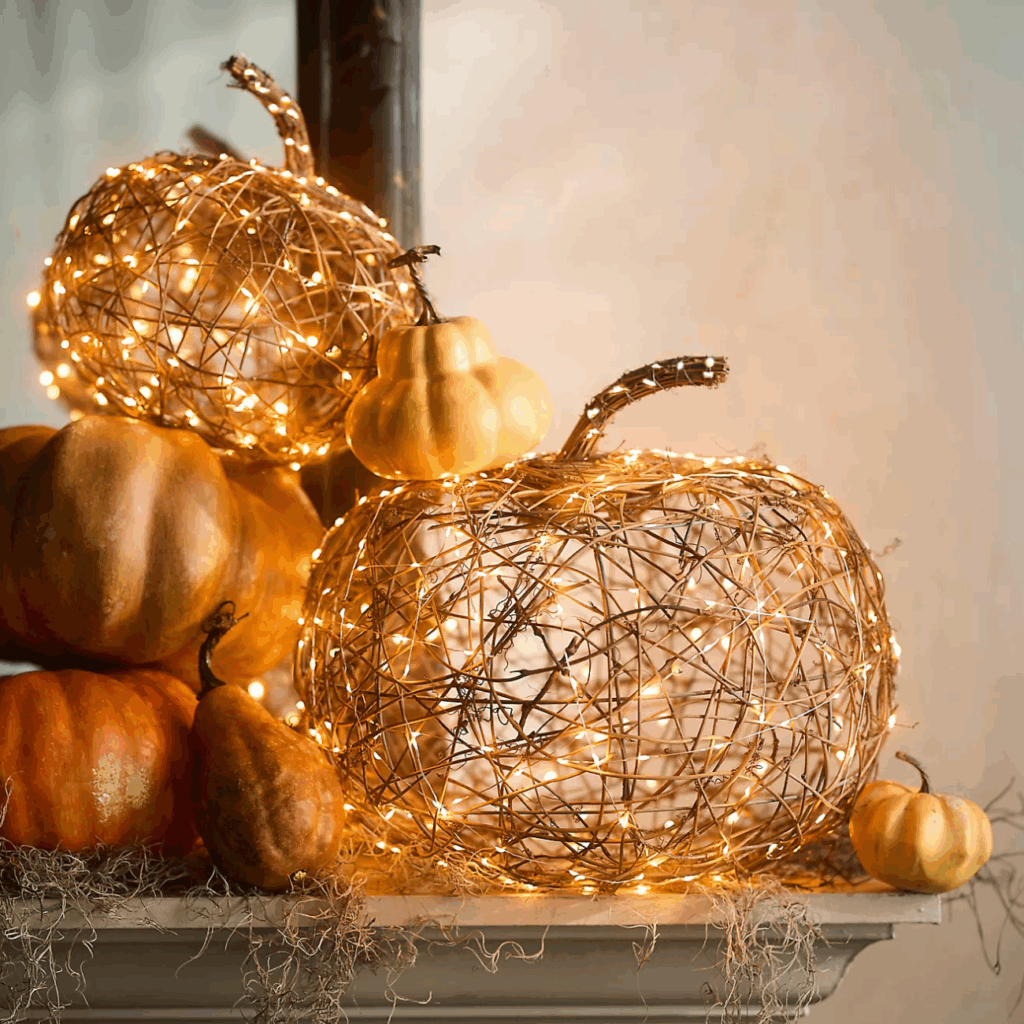 autumn fireplace mantel decor ideas
