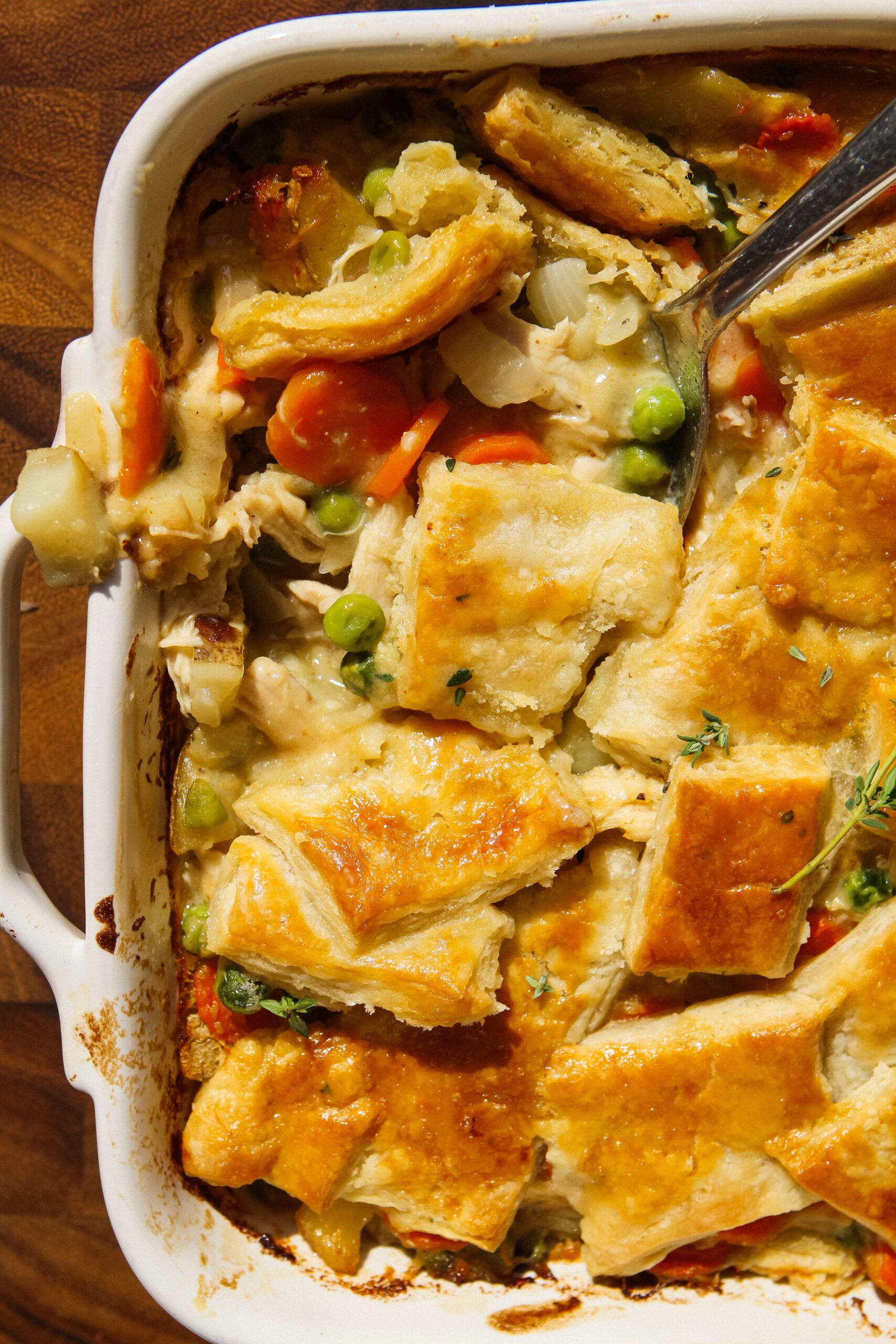 chicken pot pie with thyme butter crust