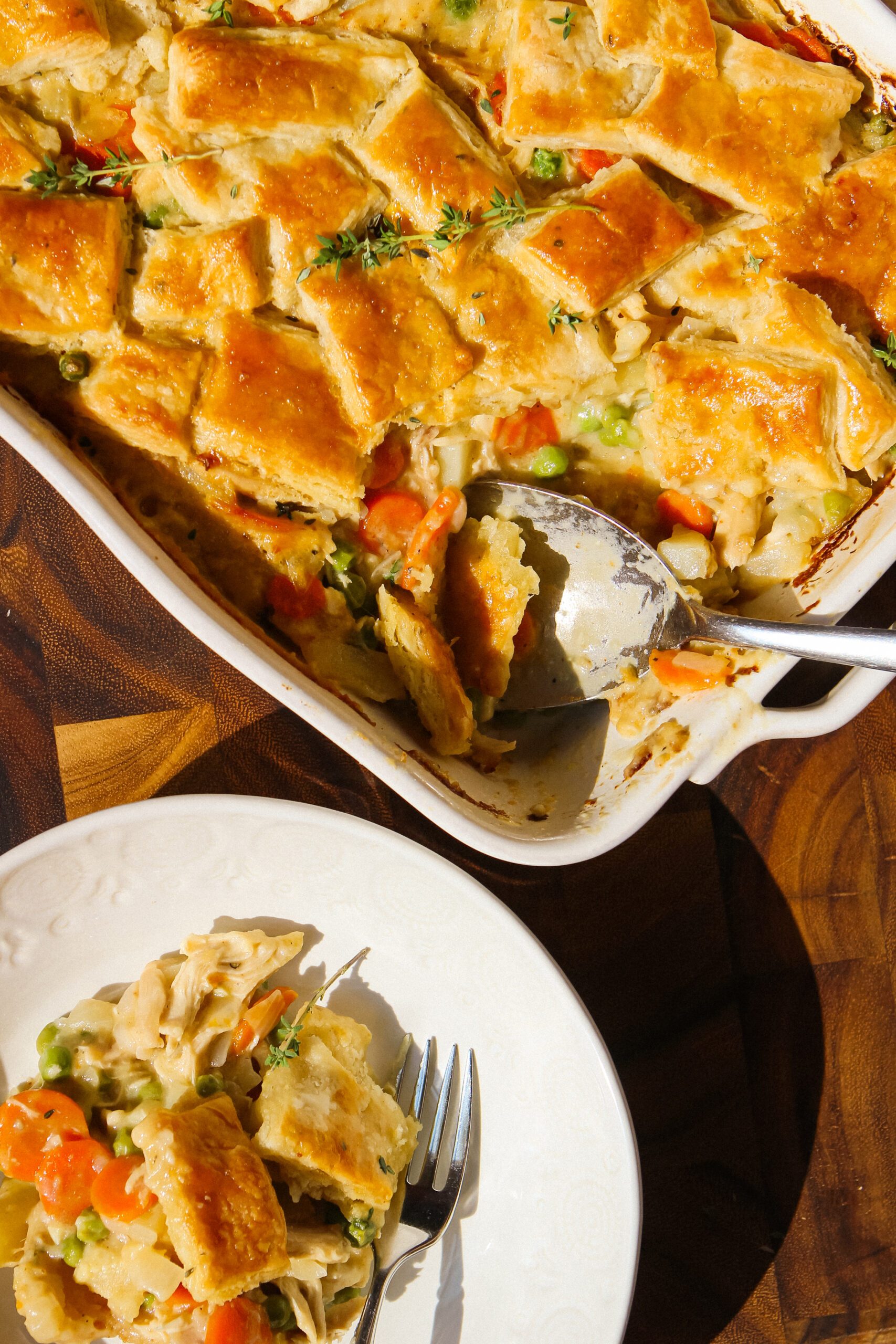chicken pot pie with thyme butter crust
