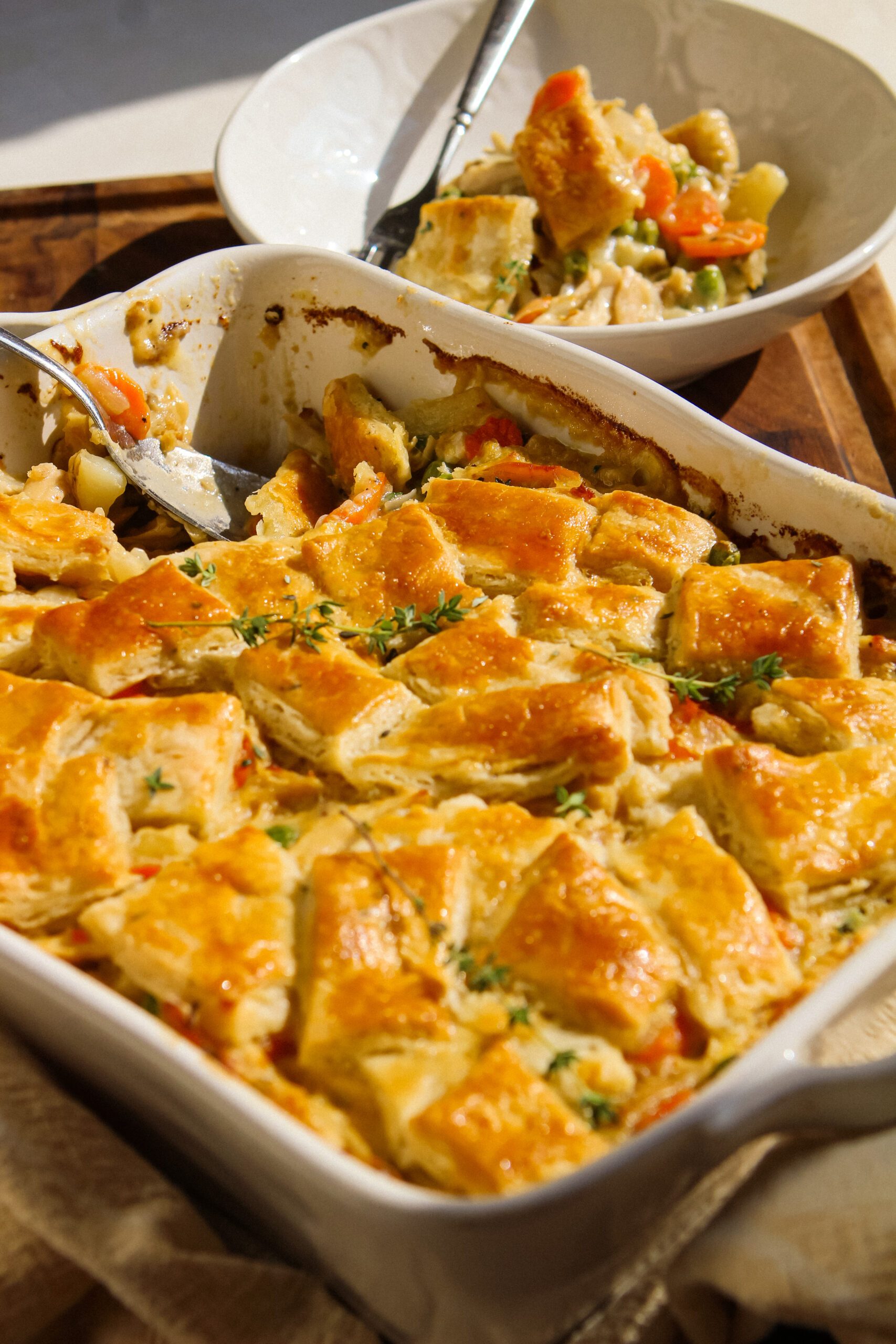chicken pot pie with thyme butter crust