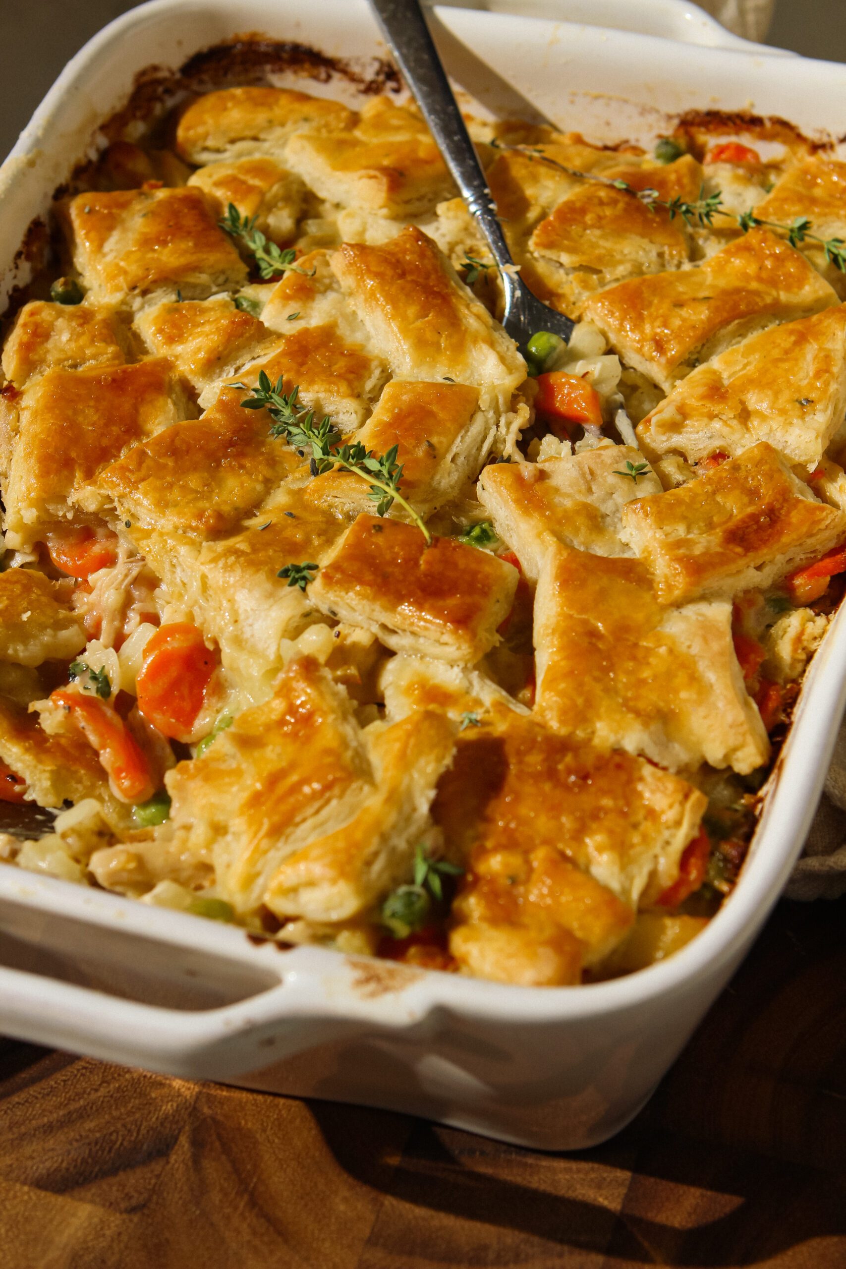 chicken pot pie with thyme butter crust