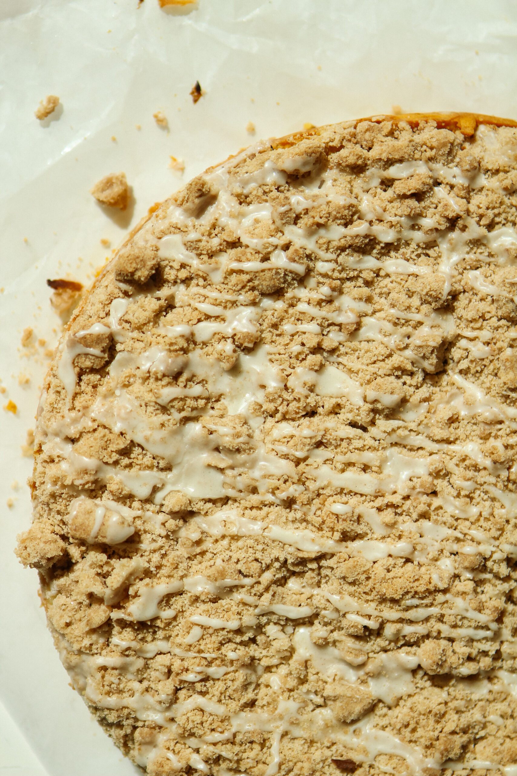 slice of pumpkin coffee cake with cinnamon streusel topping