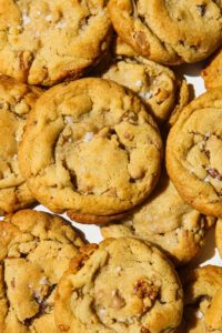 chewy salted caramel pecan cookies for fall dessert
