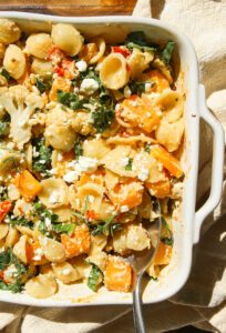 butternut squash baked feta pasta dish, viral tiktok feta pasta