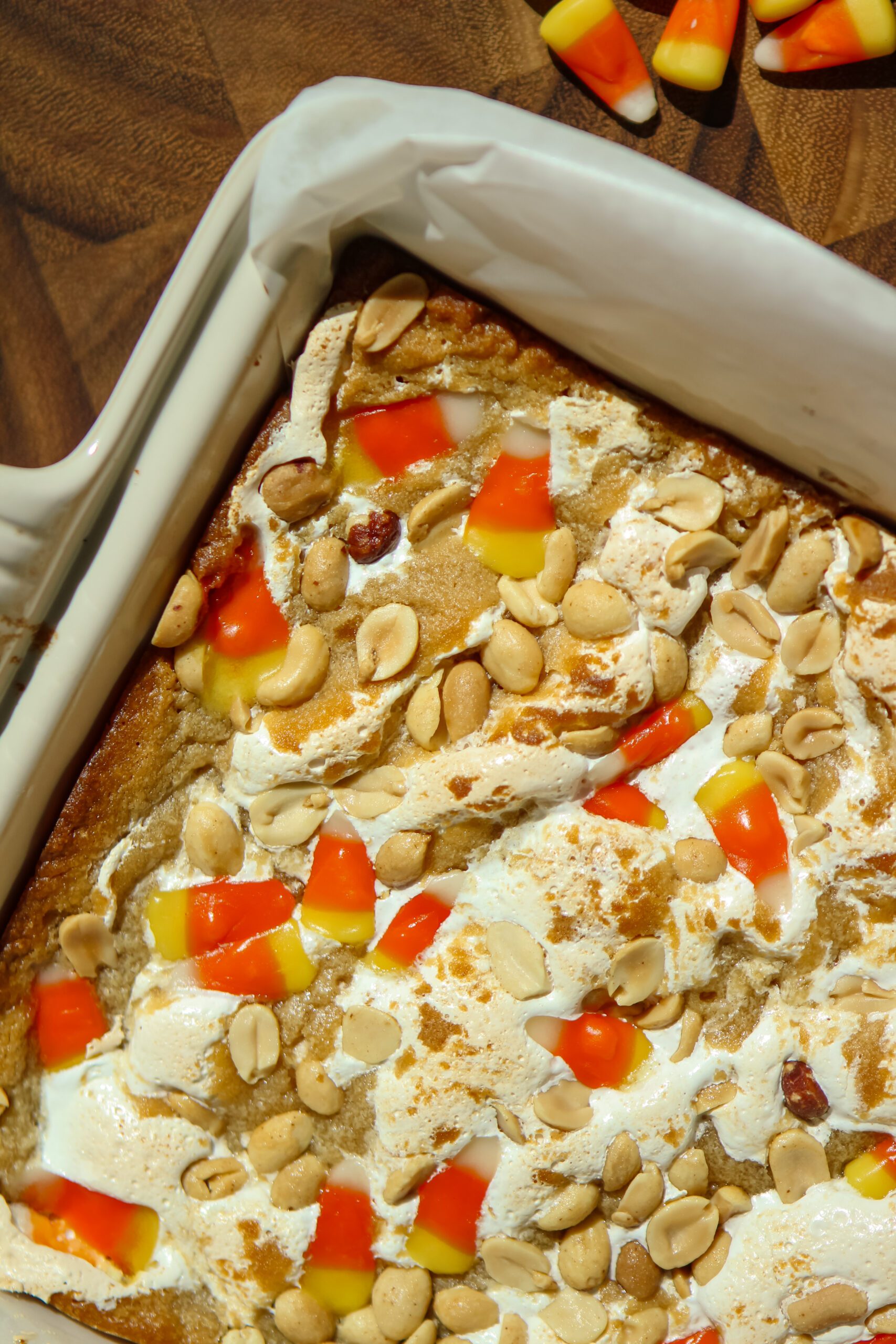 candy corn peanut butter fluff blondies