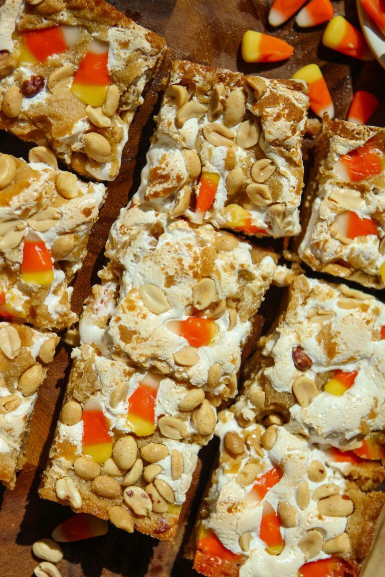 candy corn peanut butter fluff blondies