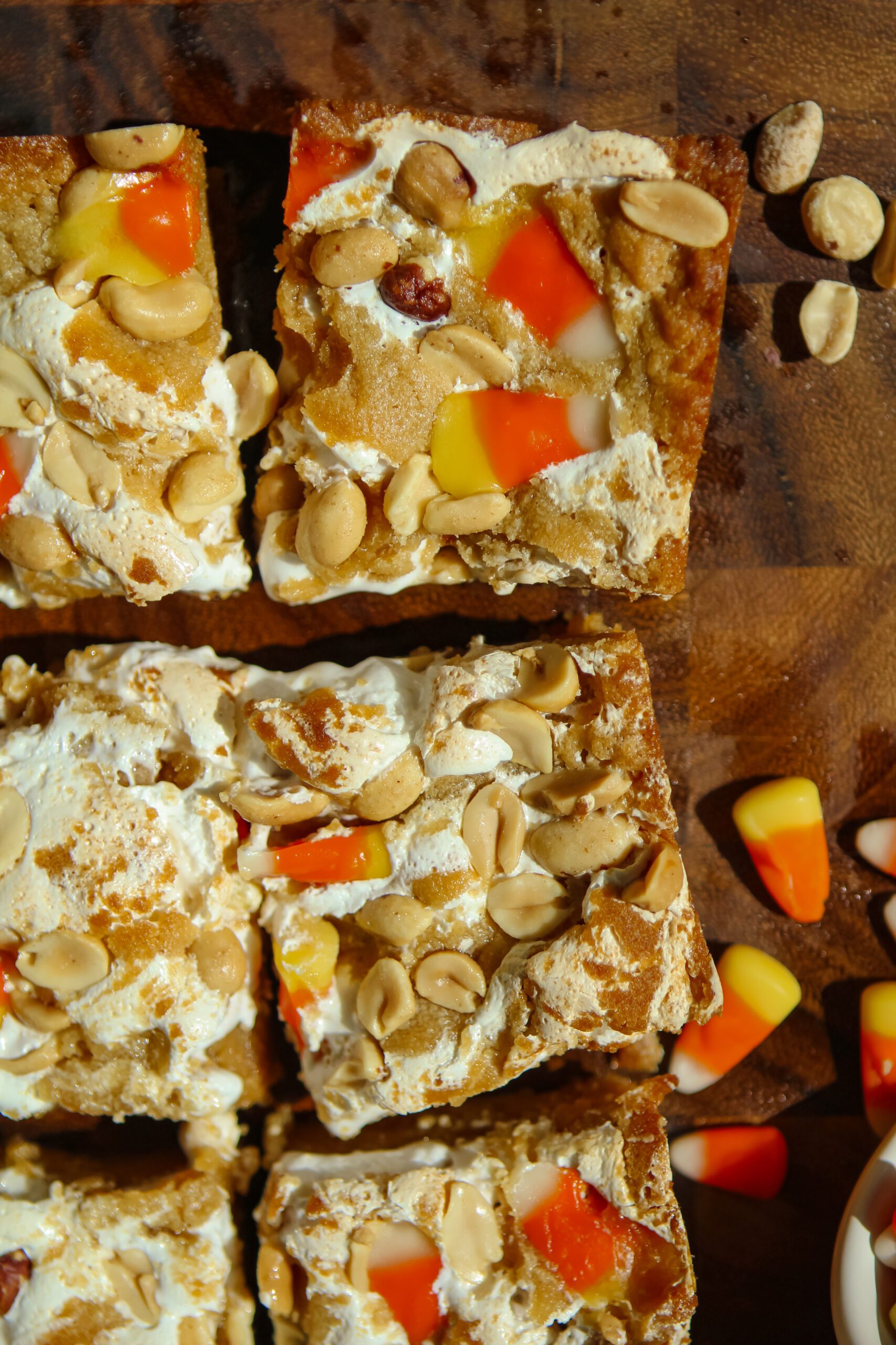 candy corn peanut butter fluff blondies