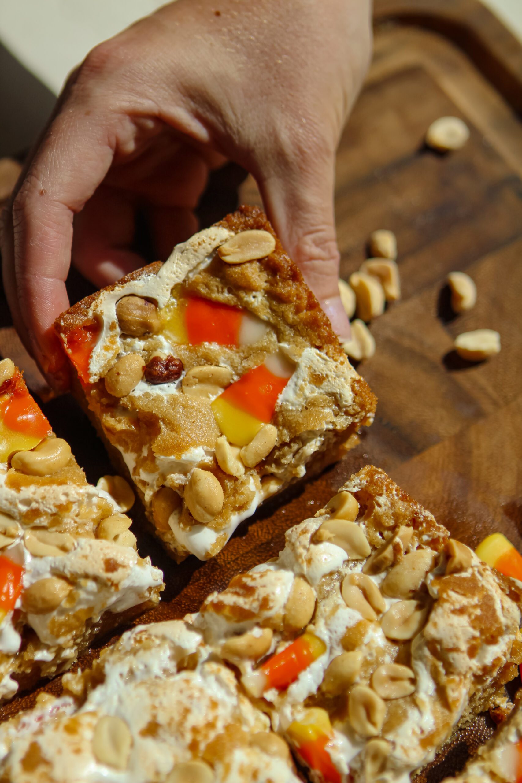 candy corn peanut butter fluff blondies