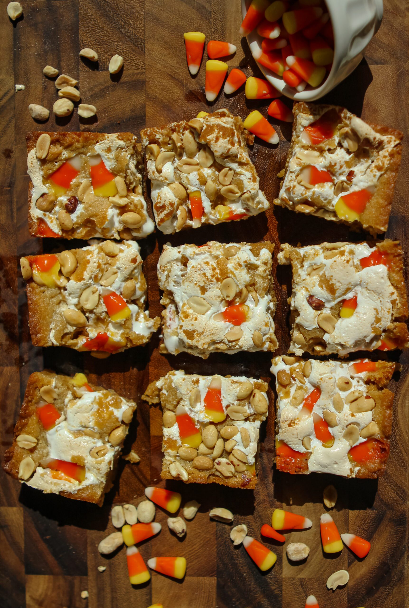 candy corn peanut butter fluff blondies