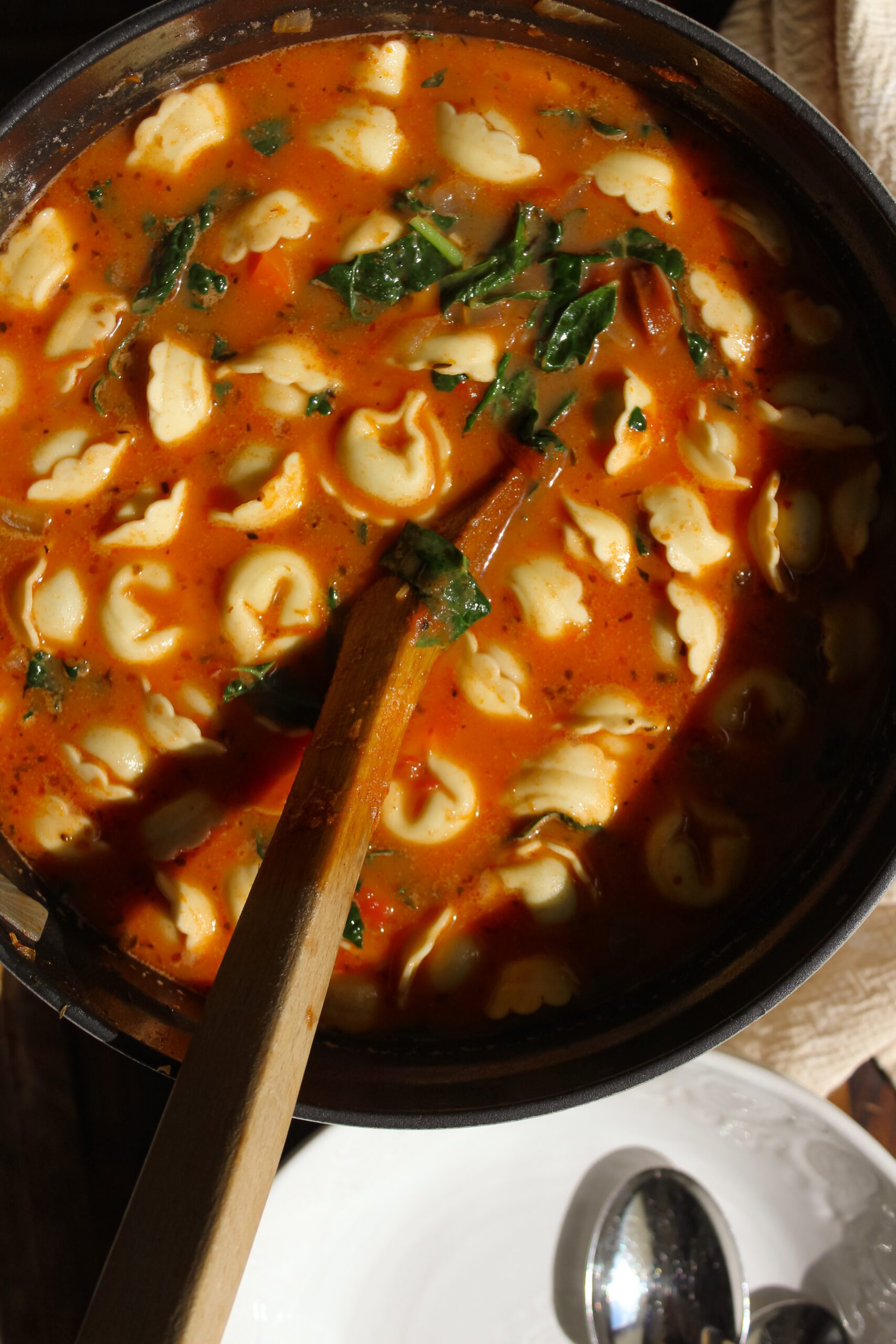 smokey sausage and tortellini soup