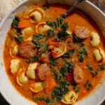 smokey sausage and tortellini soup