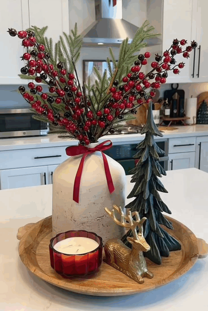 christmas kitchen counter decor ideas