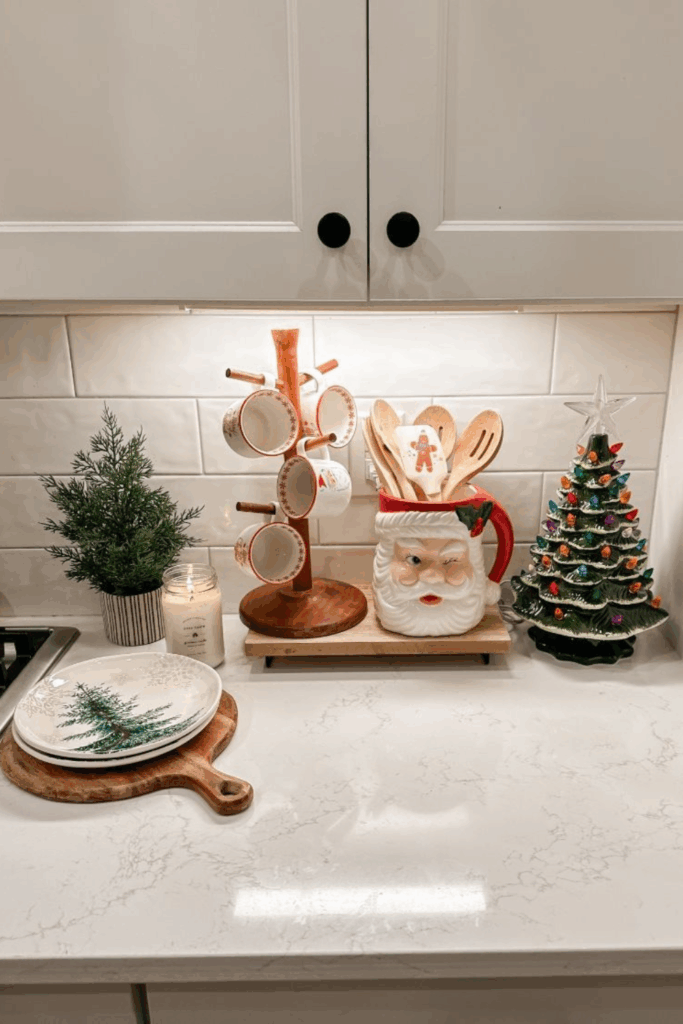 christmas kitchen counter decor ideas