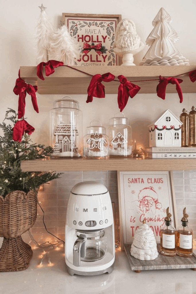 christmas kitchen counter decor ideas
