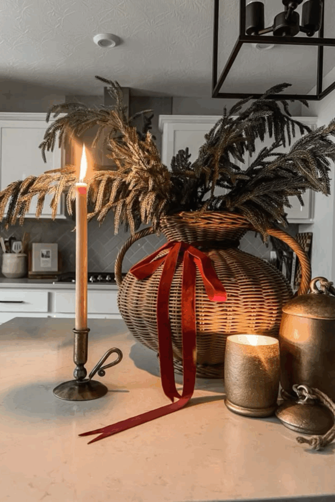 christmas kitchen counter decor ideas
