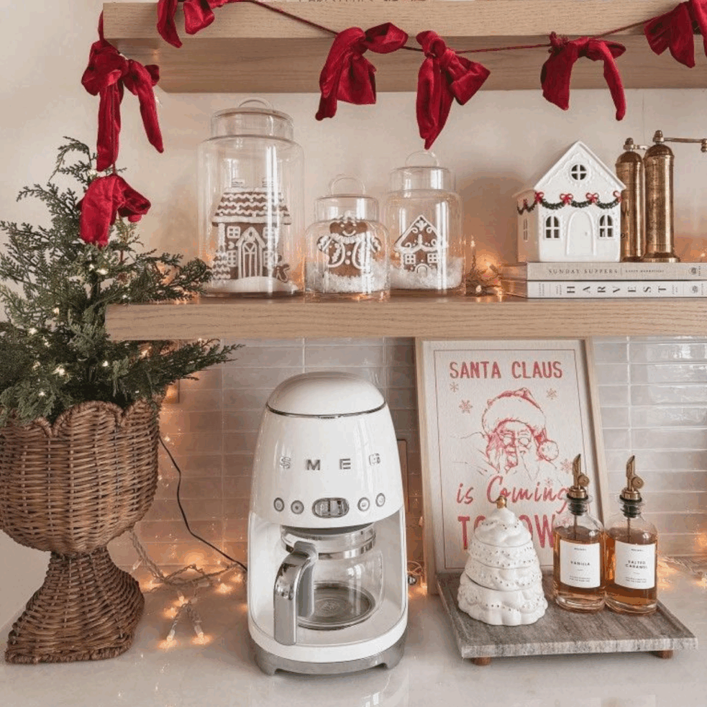 christmas kitchen counter decor ideas