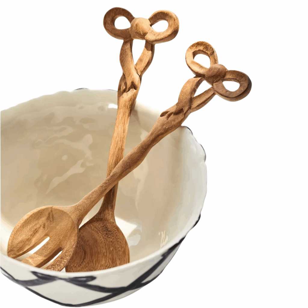 salad bowl set with tongs