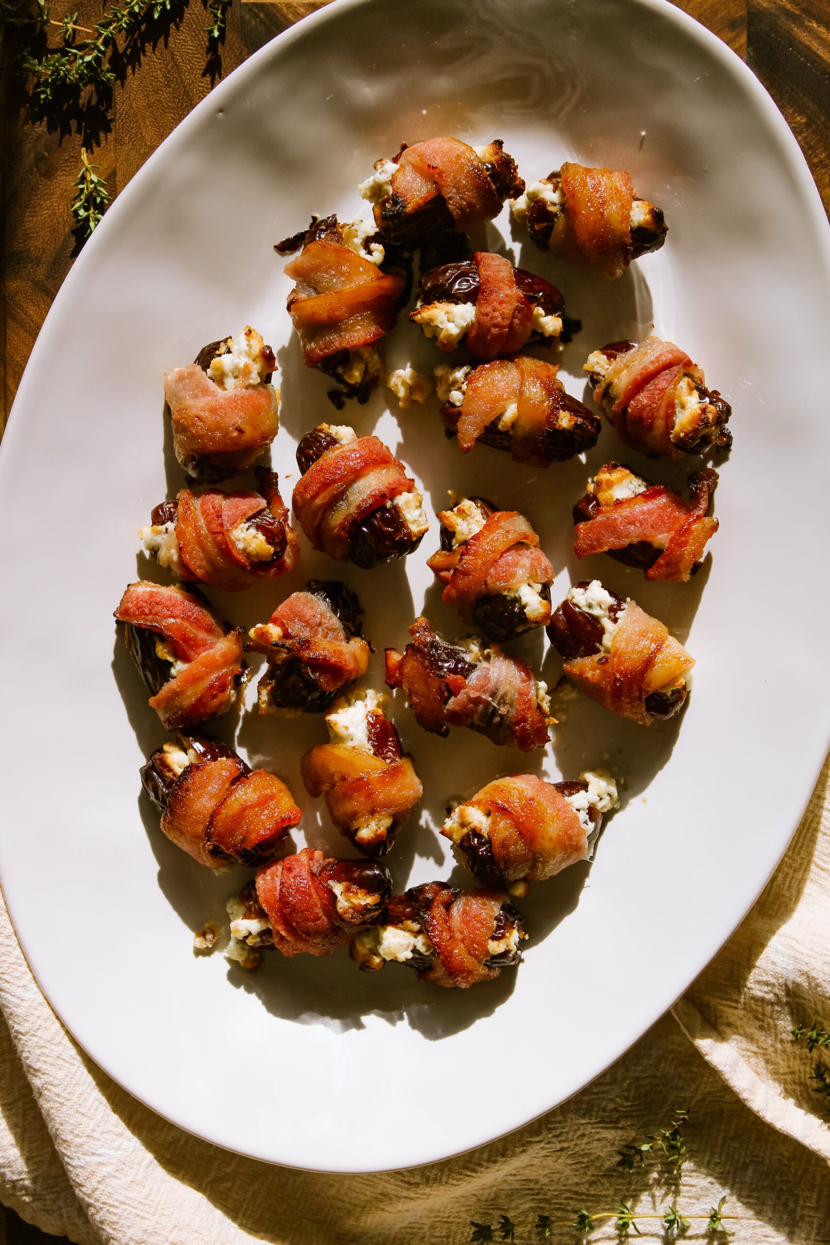 bacon-wrapped goat cheese stuffed dates