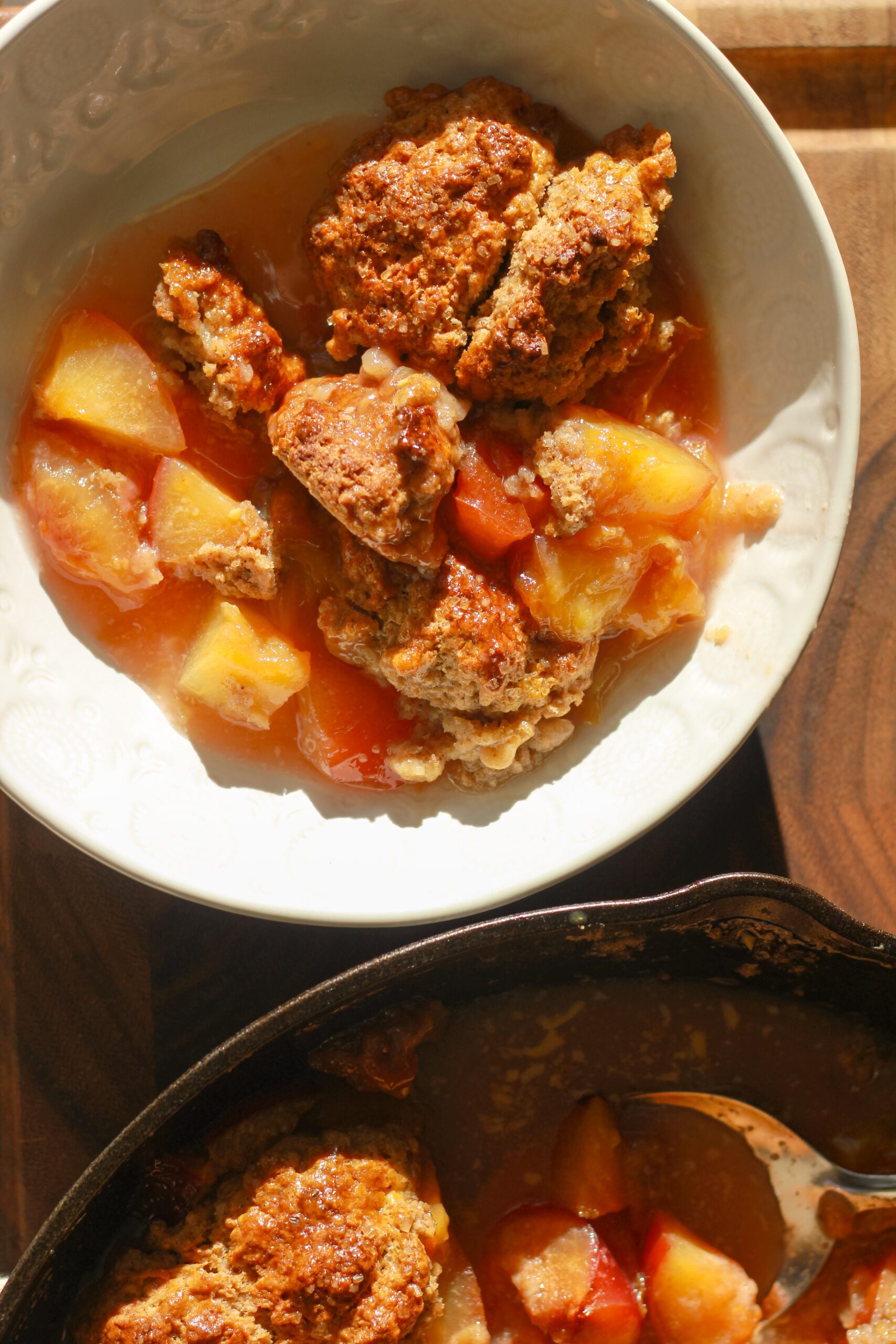 Red Plum Cobbler with Irish Soda Bread Scone Topping