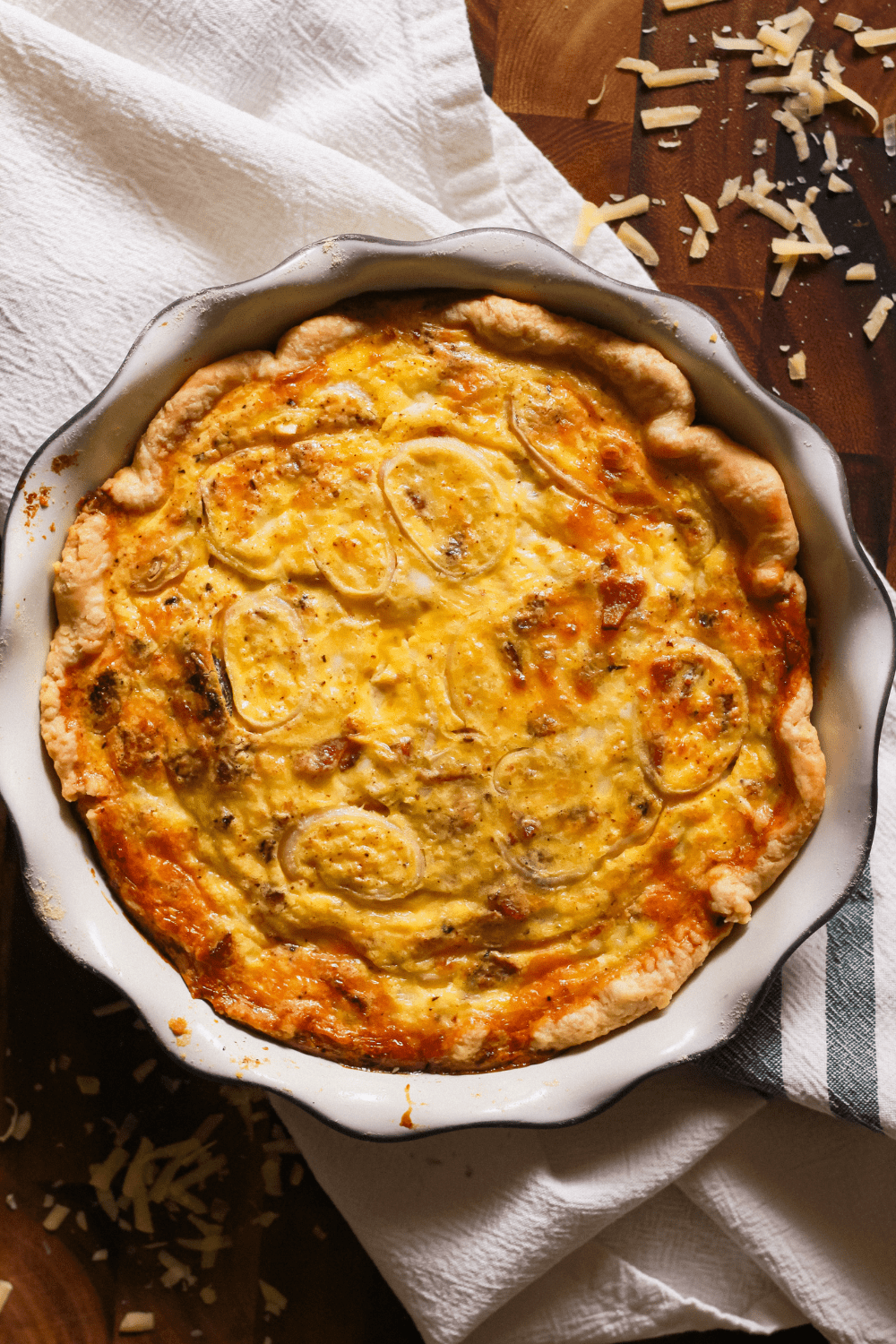 lorraine quiche with homemade flakey butter crust