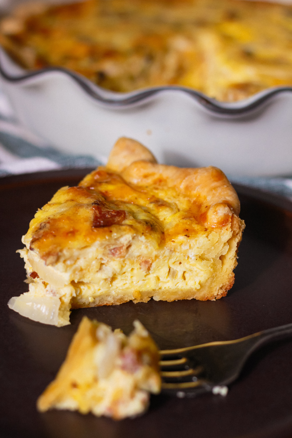 lorraine quiche with homemade flakey butter crust