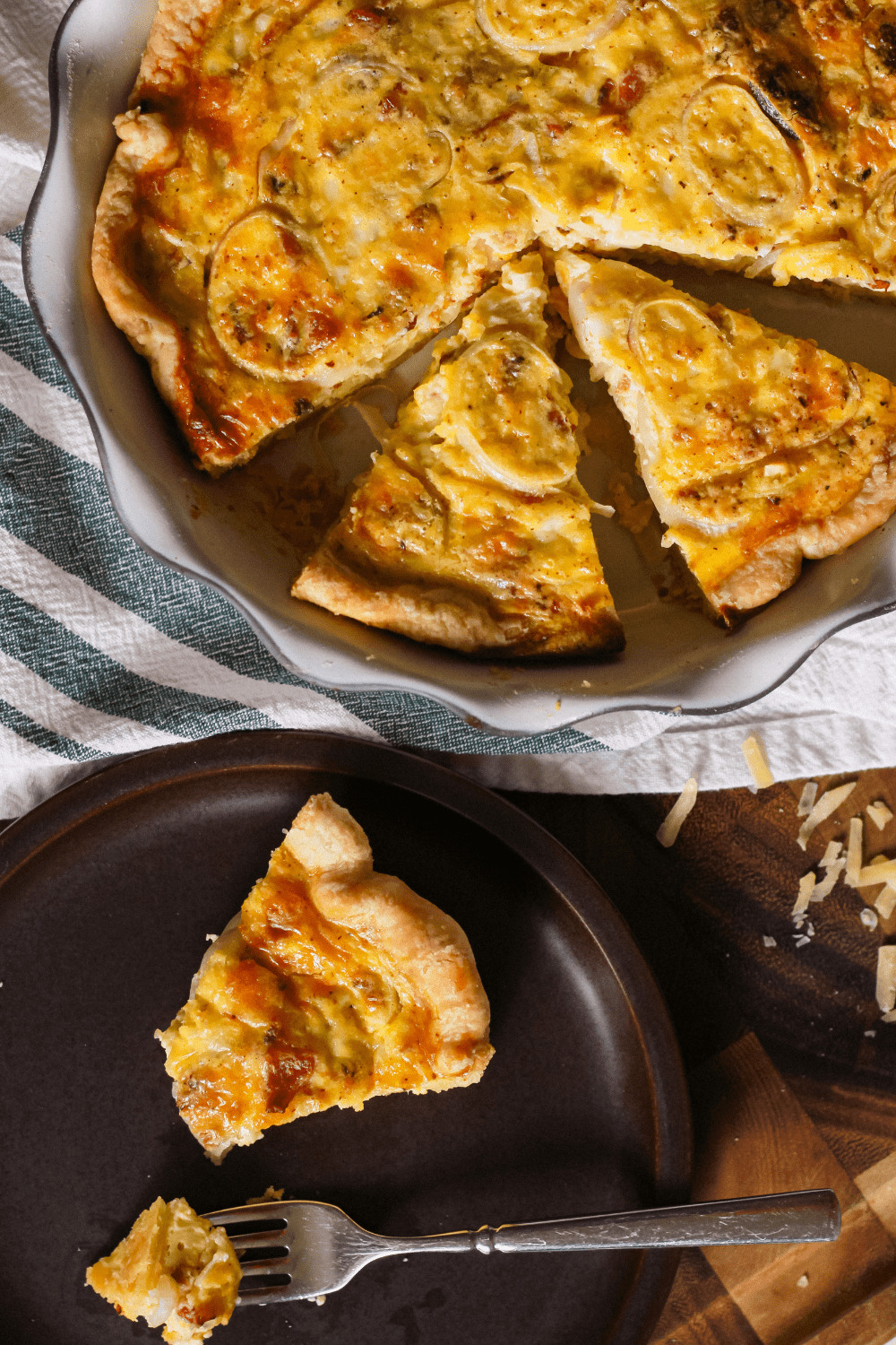 lorraine quiche with homemade flakey butter crust