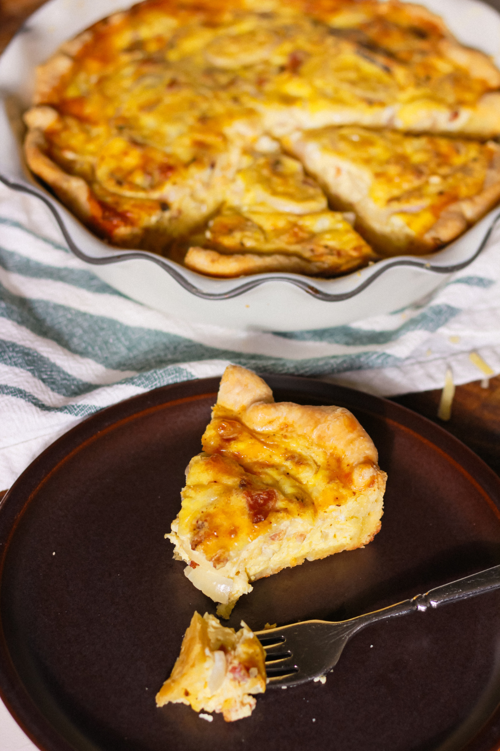 lorraine quiche with homemade flakey butter crust