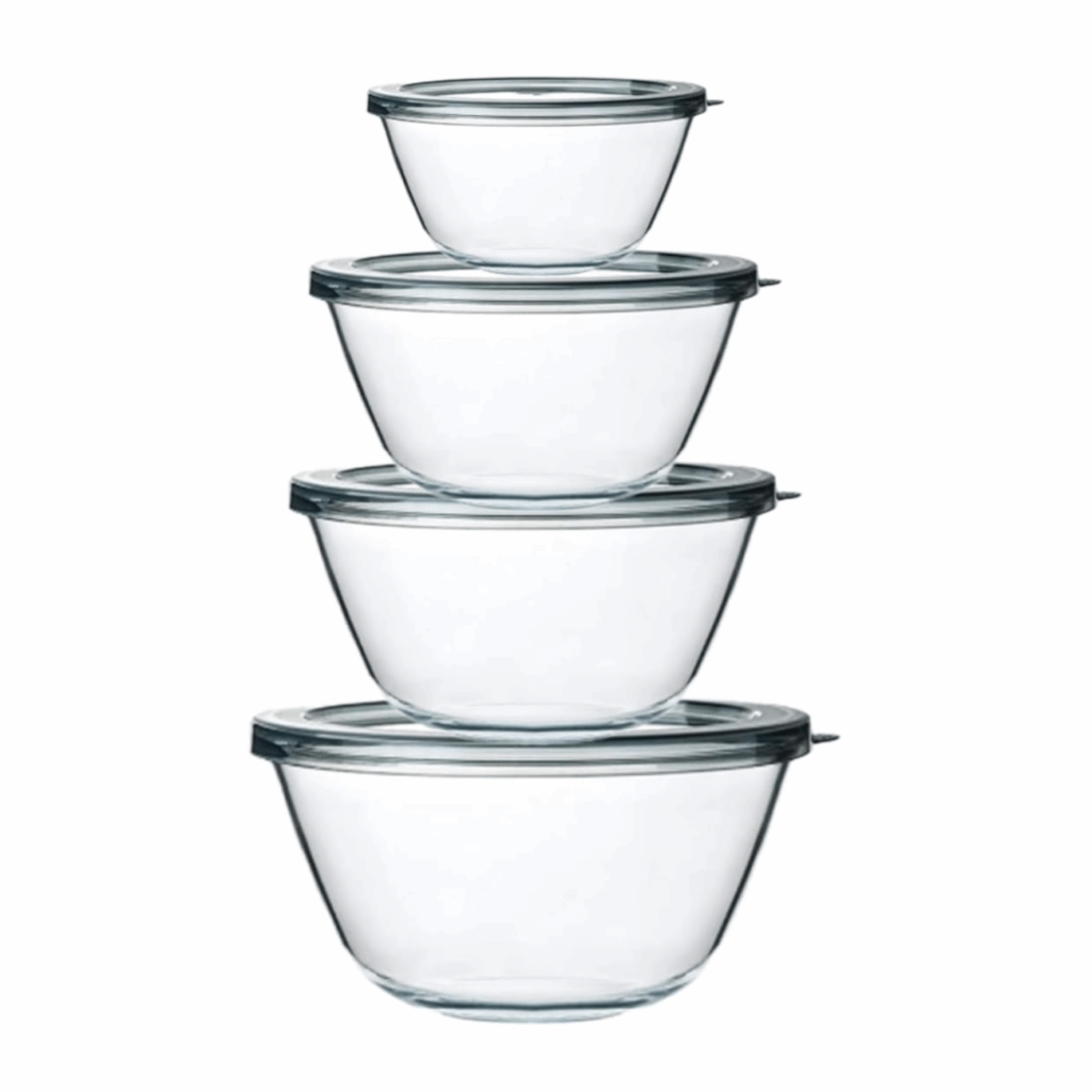 glass storage bowls with lids