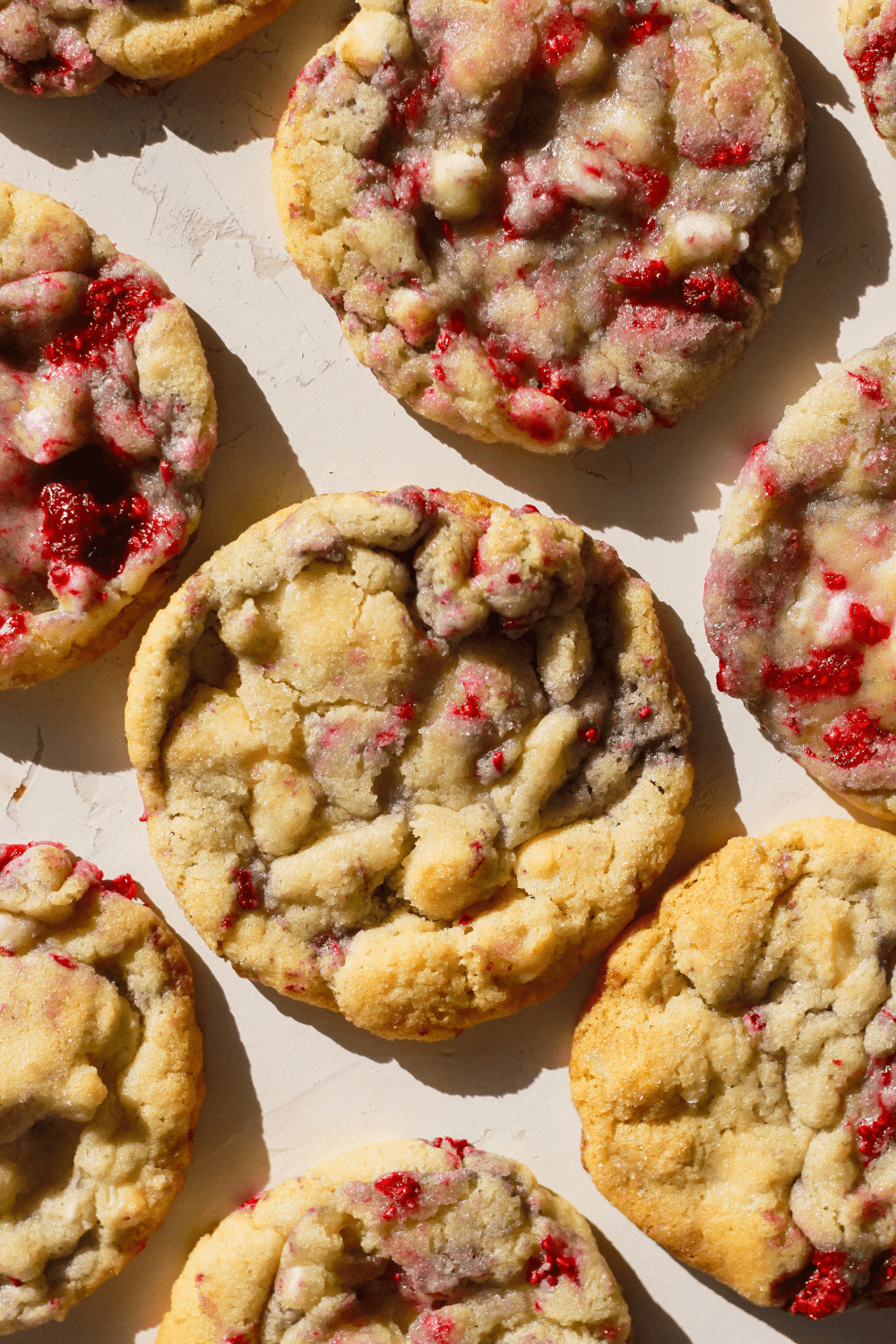 raspberry white chocolate chip cookies