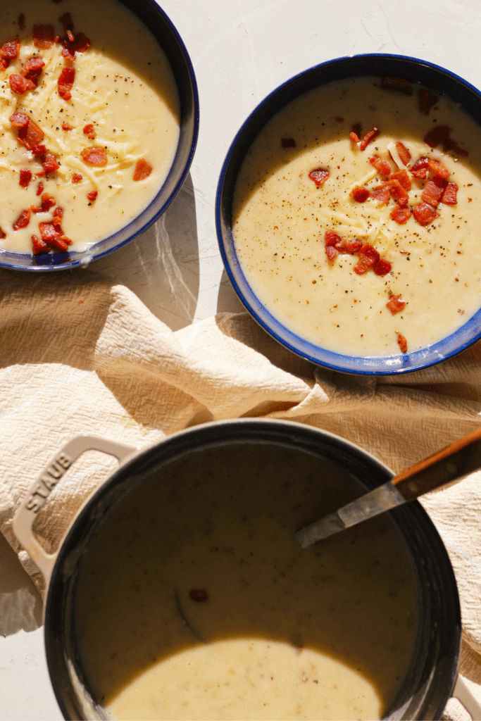 Smoked Cheddar Potato Bacon Soup