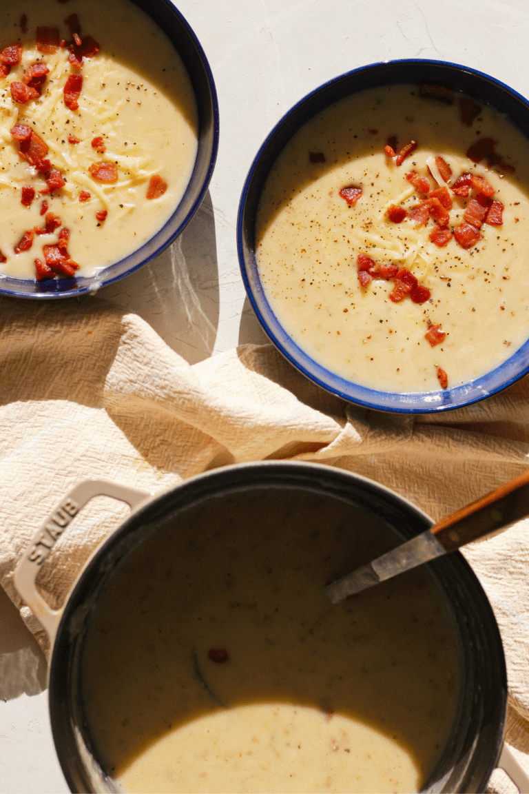 Smoked Cheddar Potato Bacon Soup