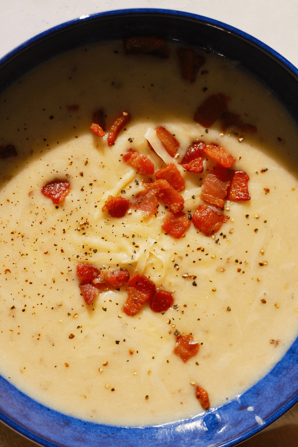 Smoked Cheddar Potato Bacon Soup
