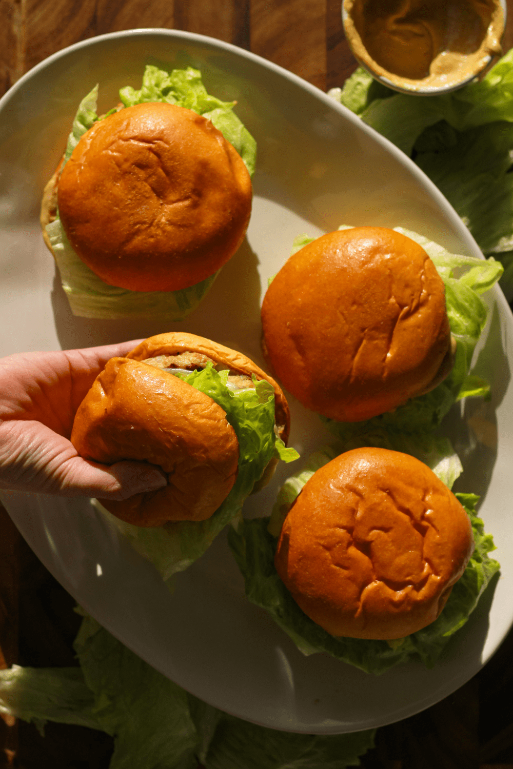 chicken caesar salad burgers