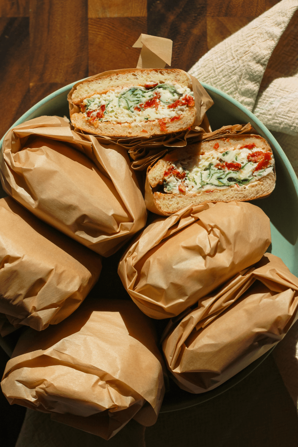 Spinach Feta Egg White English Muffin Sandwiches