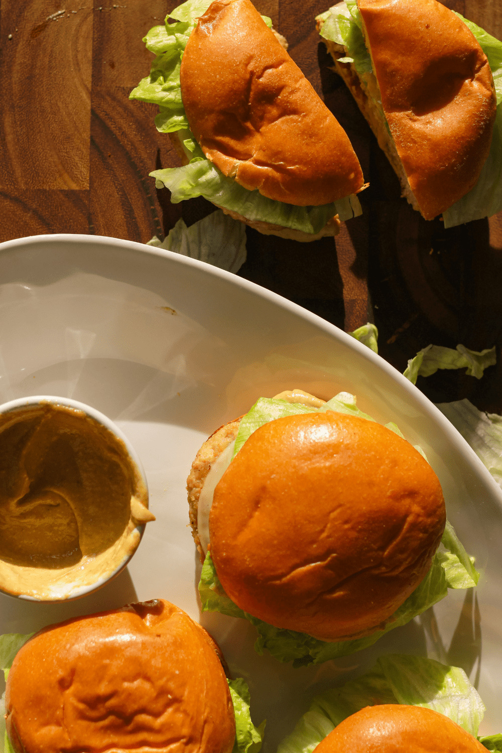 chicken caesar salad burgers