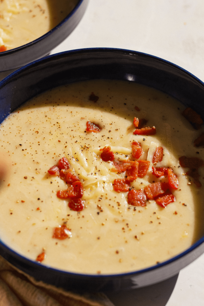 Smoked Cheddar Potato Bacon Soup