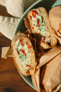 Spinach Feta Egg White English Muffin Sandwiches