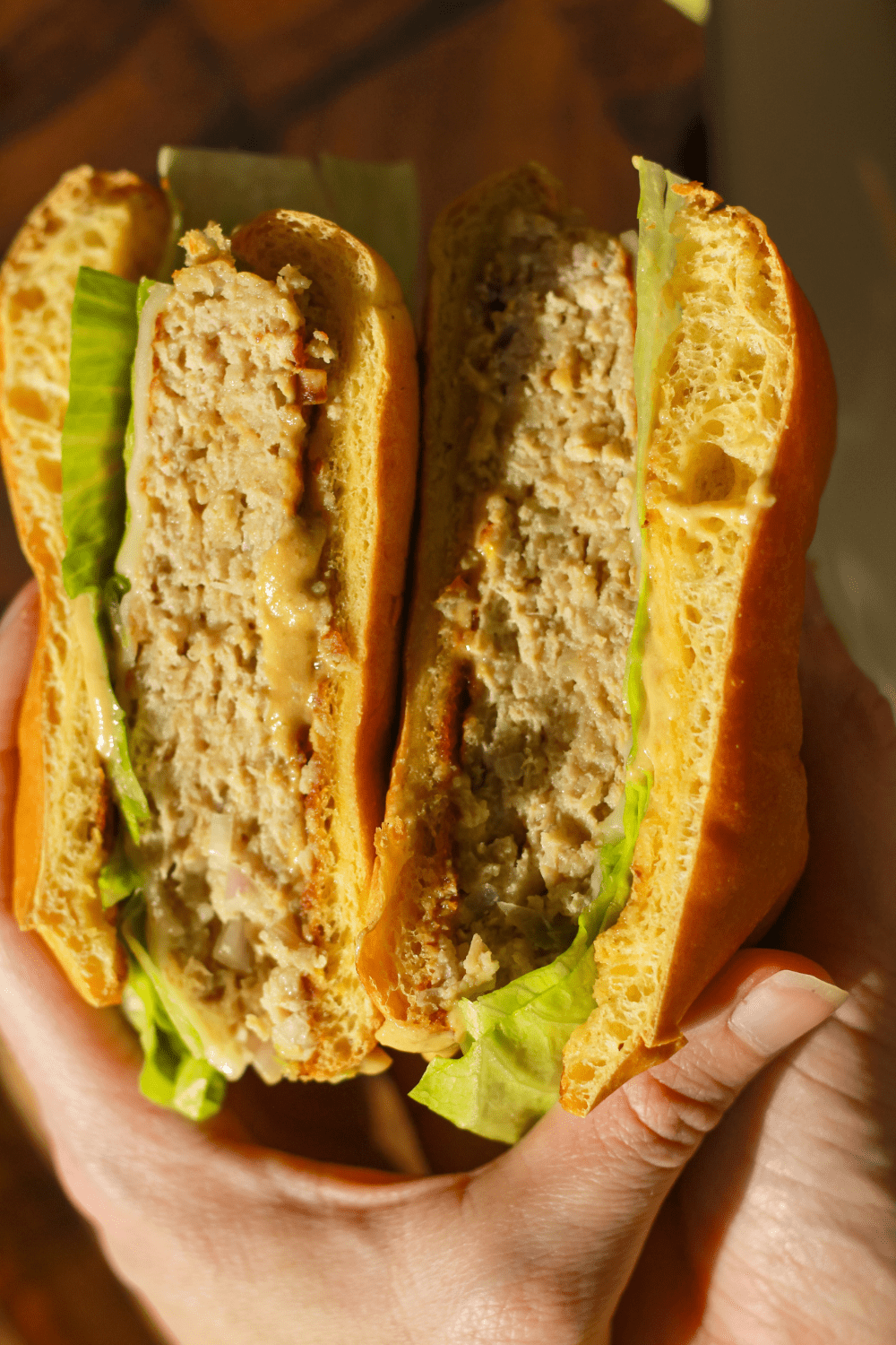 chicken caesar salad burgers