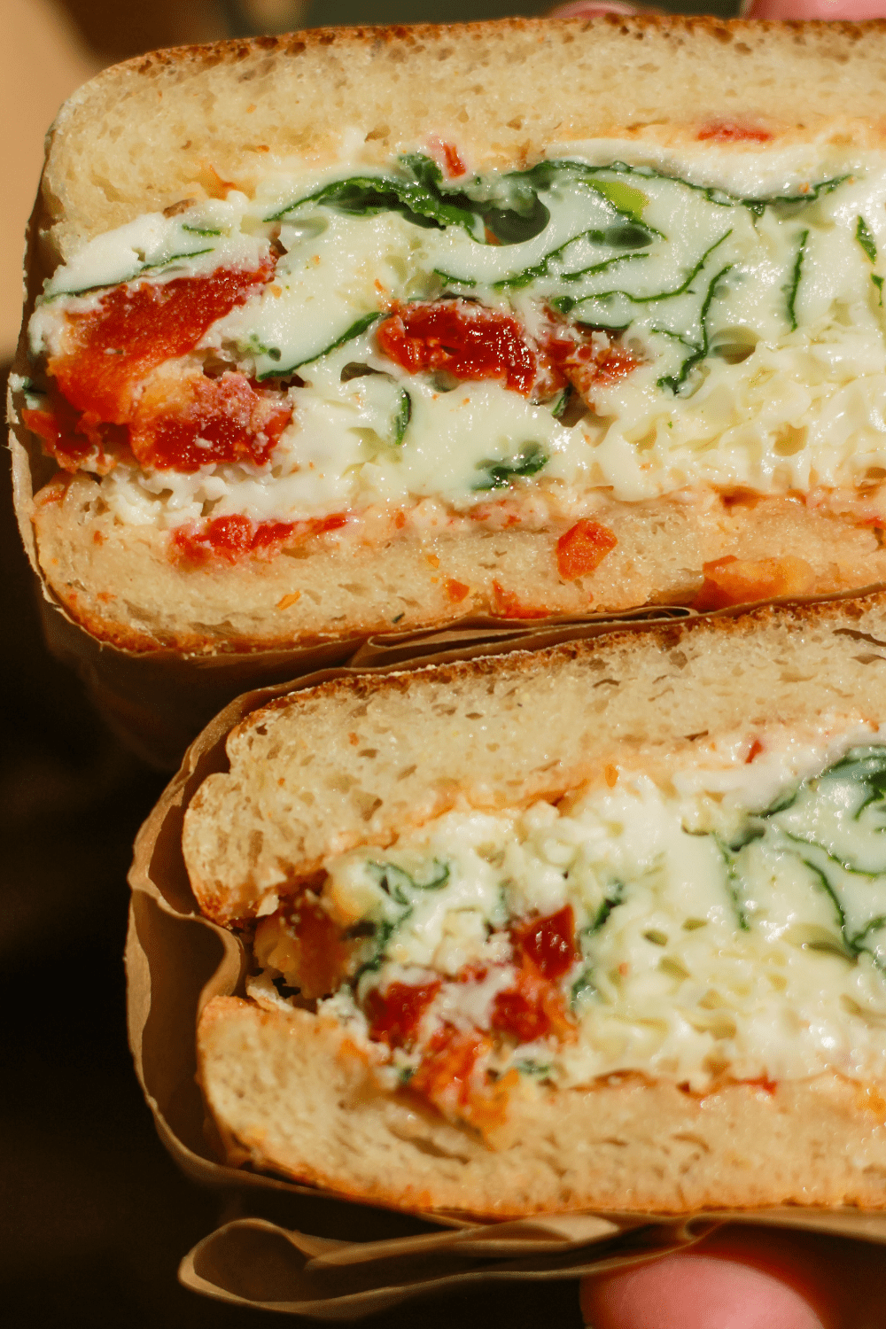 Spinach Feta Egg White English Muffin Sandwiches