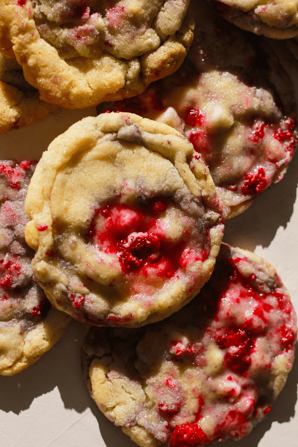 raspberry white chocolate chip cookies