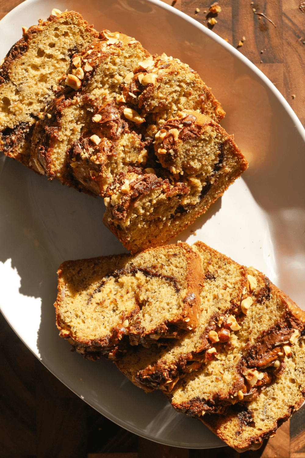 chocolate hazelnut swirl banana bread