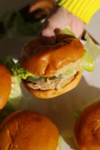 chicken caesar salad burgers