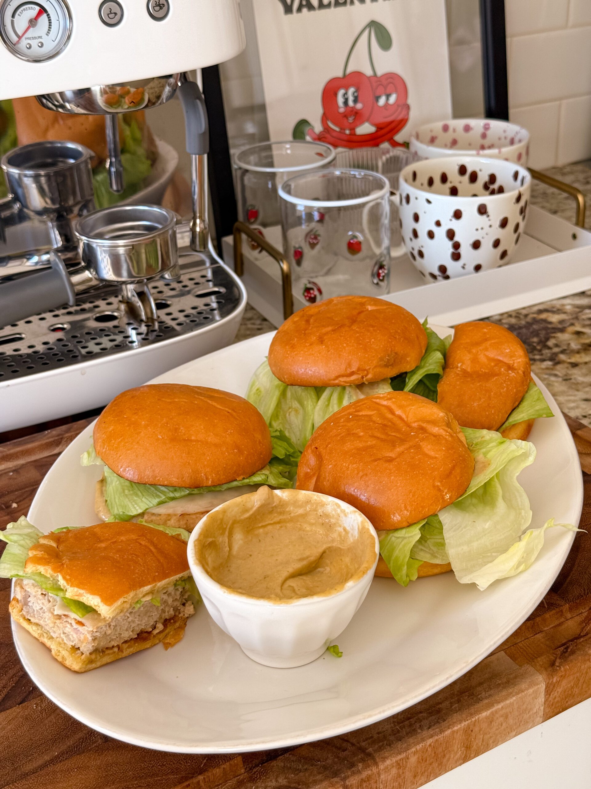 chicken caesar salad burgers